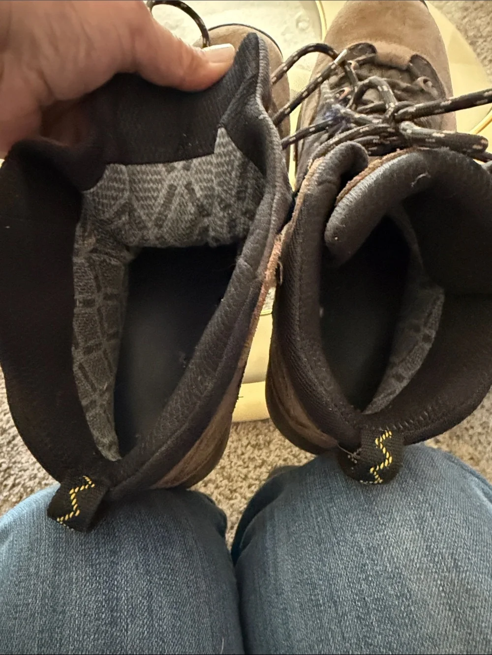 Asolo Taupe Suede Hiking Boots with Black Trim